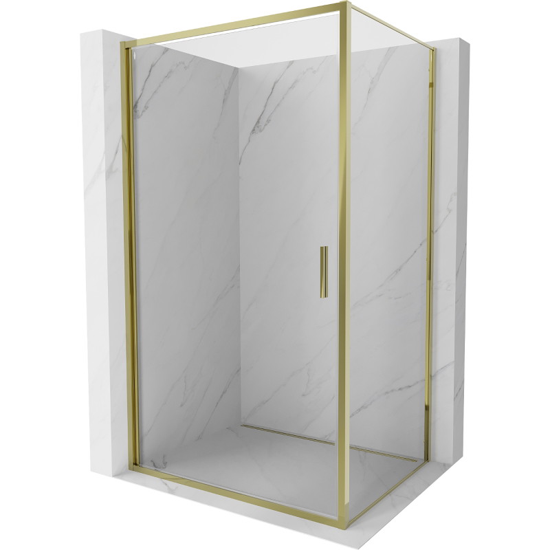 Mexen Exo Duschkabine schwenkbar 95 x 100 cm, transparent, gold - 817-095-100-50-00