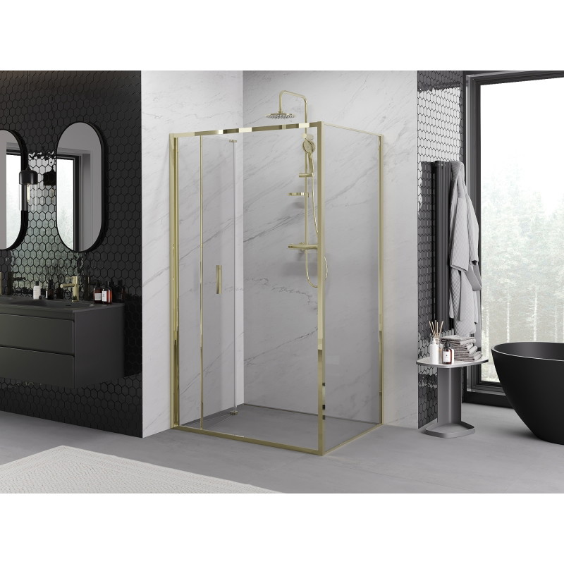 Mexen Exo-F faltbare Duschkabine 100 x 70 cm, transparent, gold - 816-100-070-50-00