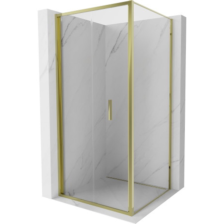 Mexen Exo faltbare Duschkabine 75 x 75 cm, transparent, gold - 816-075-075-50-00