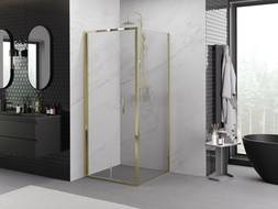 Mexen Exo faltbare Duschkabine 75 x 75 cm, transparent, gold - 816-075-075-50-00