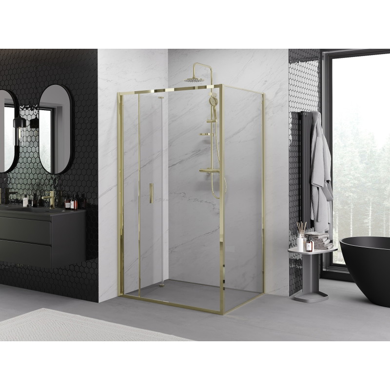 Mexen Exo faltbare Duschkabine 70 x 80 cm, transparent, gold - 816-070-080-50-00