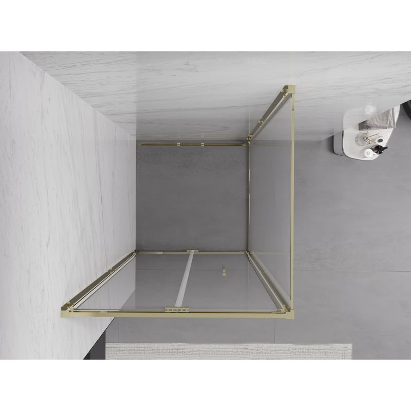 Mexen Exo Faltbare Duschkabine 80 x 80 cm, transparent, gold - 816-080-080-50-00