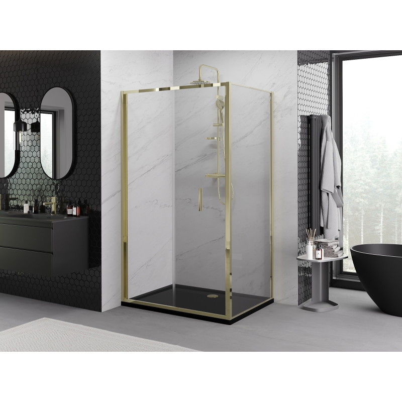 Mexen Exo-F faltbare Duschkabine 95 x 80 cm, transparent, gold - 816-095-080-50-00