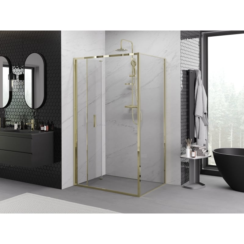 Mexen Exo-F Faltduschkabine 70 x 85 cm, transparent, gold - 816-070-085-50-00