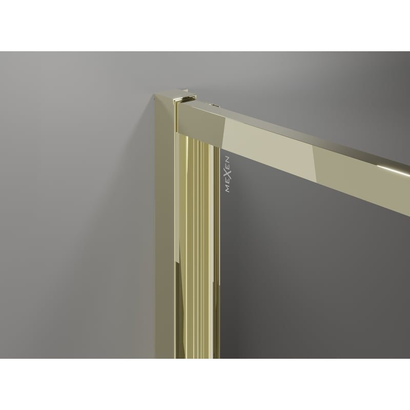 Mexen Exo Faltduschkabine 75 x 95 cm, transparent, gold - 816-075-095-50-00