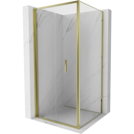 Mexen Exo Faltduschkabine 95 x 95 cm, transparent, gold - 816-095-095-50-00