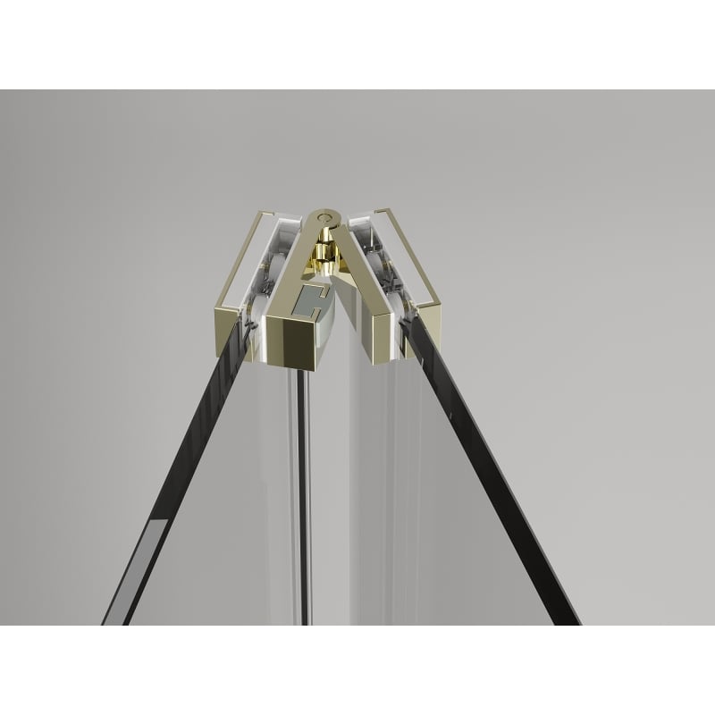 Mexen Exo Faltduschkabine 95 x 95 cm, transparent, gold - 816-095-095-50-00