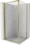 Mexen Exo faltbare Duschkabine 100 x 100 cm, transparent, gold - 816-100-100-50-00