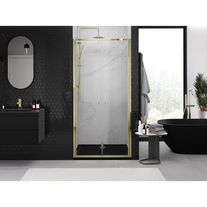 Mexen Exo Duschdoppeltüren 70 cm, transparent, gold - 814-070-000-50-00