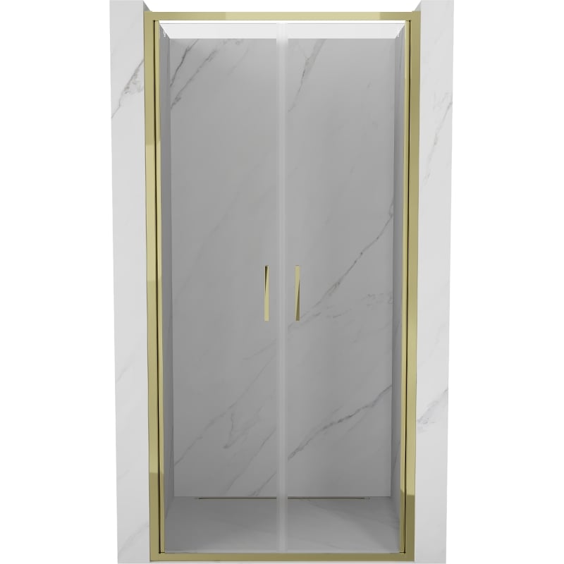 Mexen Exo-B Duo doppelflügelige Duschabtrennung 90 cm, transparent, gold - 814-090-000-50-00