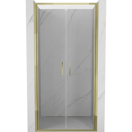 Mexen Exo Duschabtrennung doppelt schwenkbar 100 cm, transparent, gold - 814-100-000-50-00