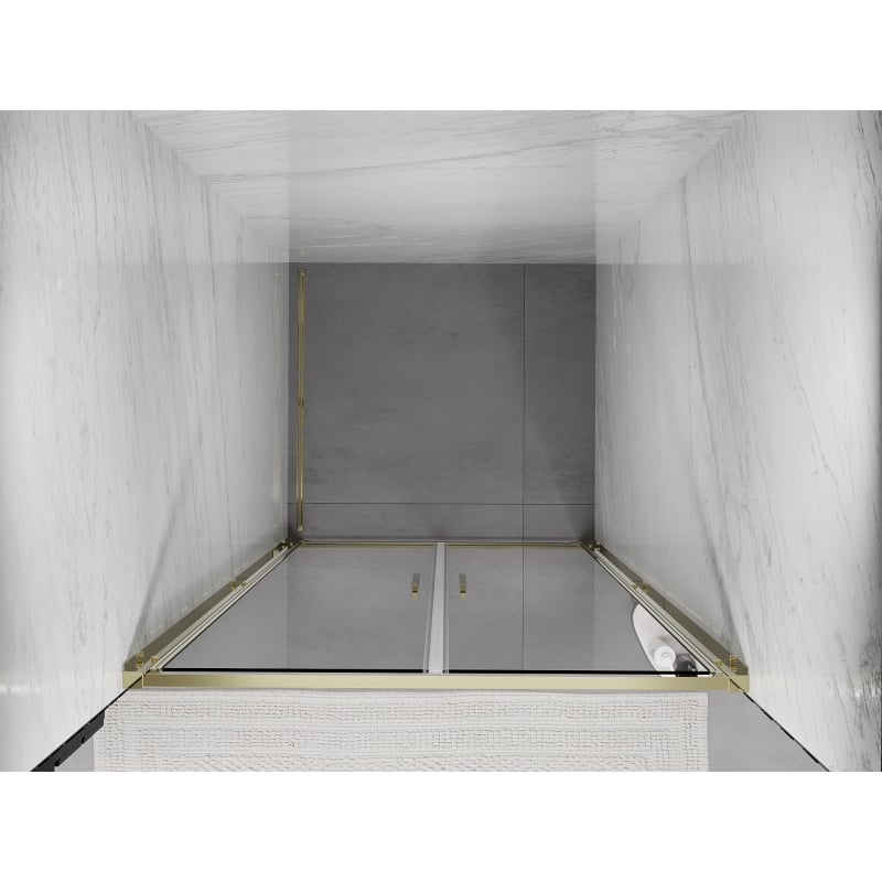 Mexen Exo Duschabtrennung doppelt schwenkbar 100 cm, transparent, gold - 814-100-000-50-00