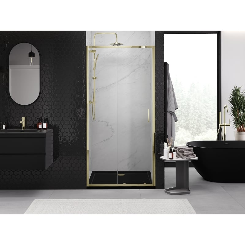 Mexen Exo Schiebeduschtür 105 cm, transparent, gold - 8151-105-000-50-00