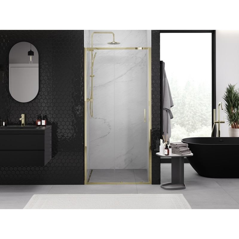 Mexen Exo Schiebetür für Dusche 115 cm, transparent, gold - 8151-115-000-50-00