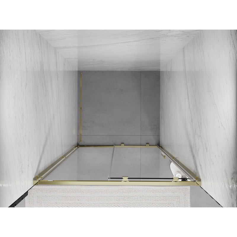 Mexen Exo-S Schiebetür Dusche 125 cm, transparent, gold - 8151-125-000-50-00