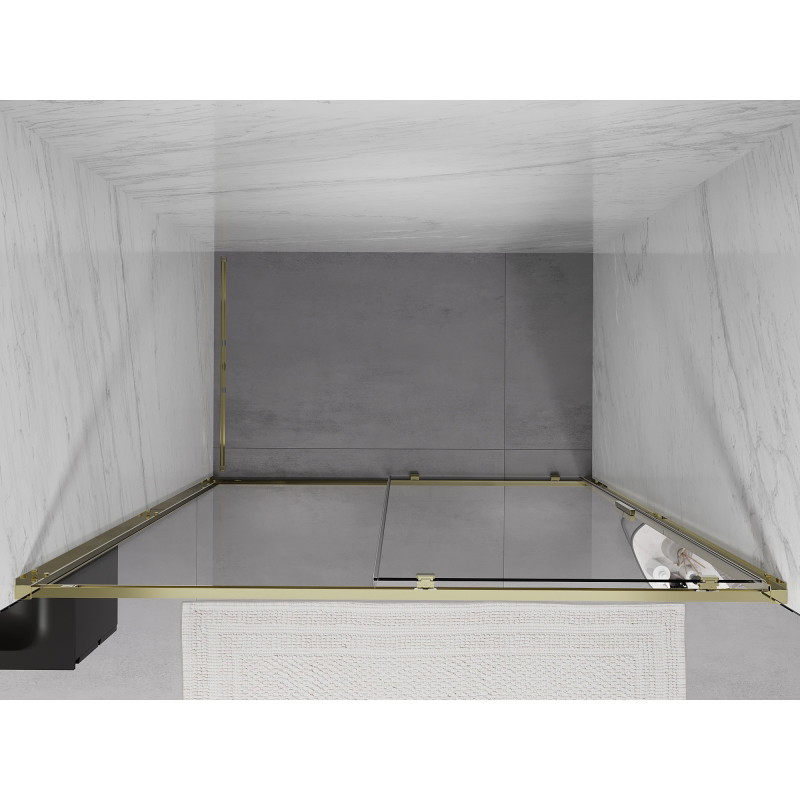 Mexen Exo Schiebetüren für Dusche 130 cm, transparent, golden - 8151-130-000-50-00