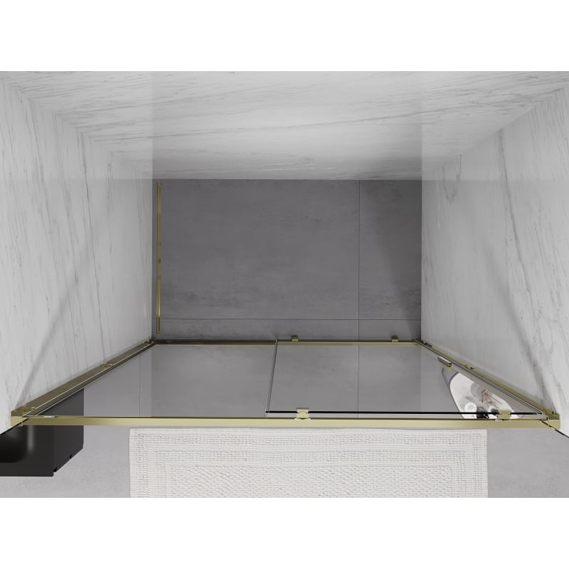 Mexen Exo-S 160 cm Schiebetür Duschwand, transparent, gold - 8151-160-000-50-00