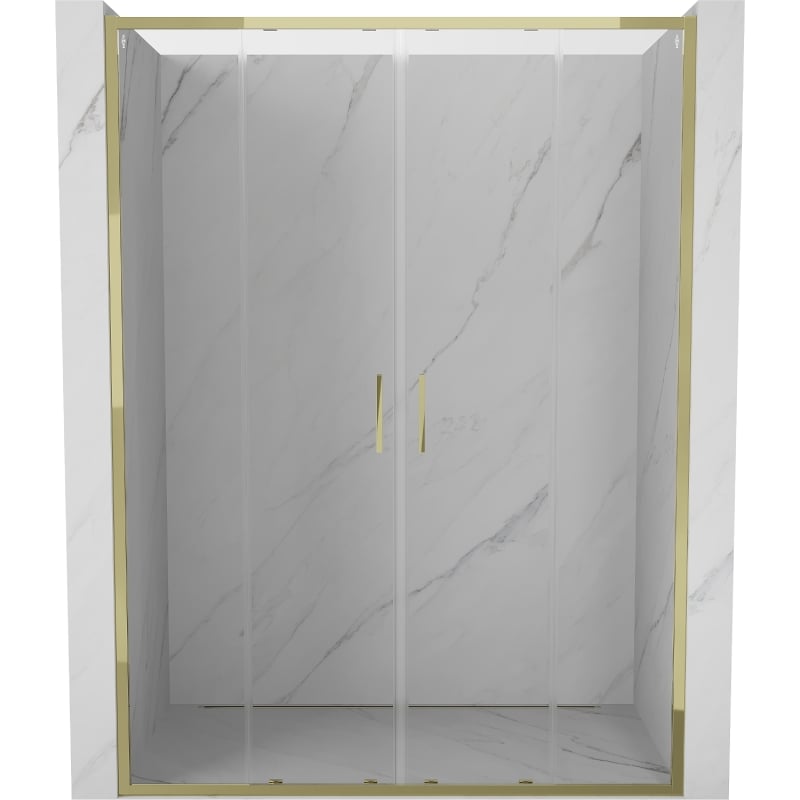 Mexen Exo-S Duo doppelt schiebbare Duschkabinentüren 130 cm, transparent, gold - 8152-130-000-50-00