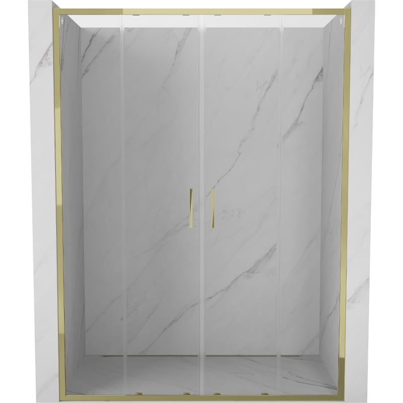 Mexen Exo doppelte Schiebeduschtür 150 cm, transparent, gold - 8152-150-000-50-00