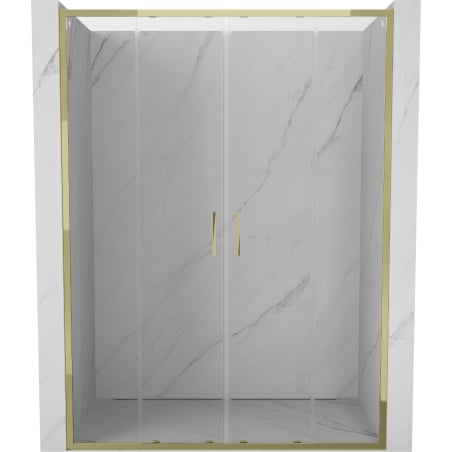 Mexen Exo Doppelschiebetür für Duschkabine 160 cm, transparent, golden - 8152-160-000-50-00