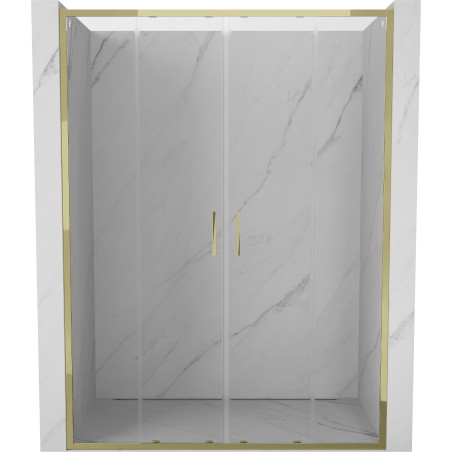 Mexen Exo-S Duo doppelt schiebbare Dusch Türen 160 cm, transparent, gold - 8152-160-000-50-00