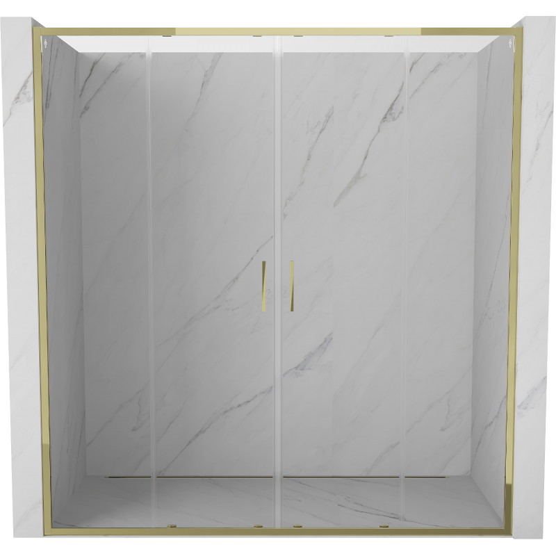 Mexen Exo doppelt verschiebbare Duschabtrennung 180 cm, transparent, gold - 8152-180-000-50-00