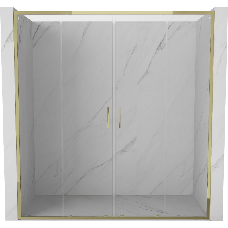 Mexen Exo-S Duo Doppelte Schiebetüren für die Dusche 180 cm, transparent, gold - 8152-180-000-50-00