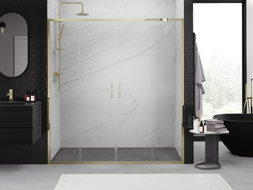 Mexen Exo doppelt verschiebbare Duschabtrennung 180 cm, transparent, gold - 8152-180-000-50-00