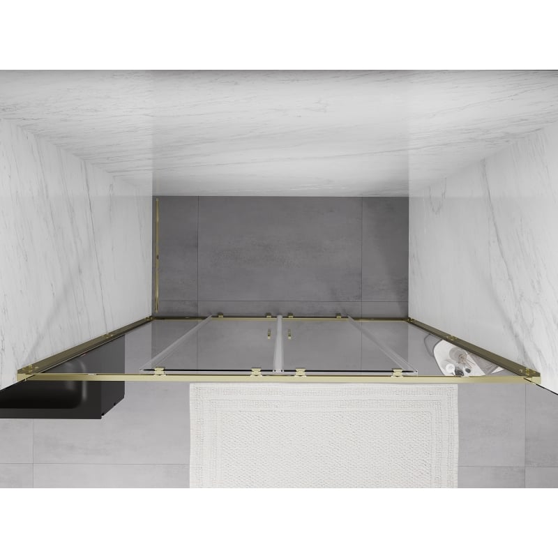 Mexen Exo doppelt verschiebbare Duschabtrennung 180 cm, transparent, gold - 8152-180-000-50-00