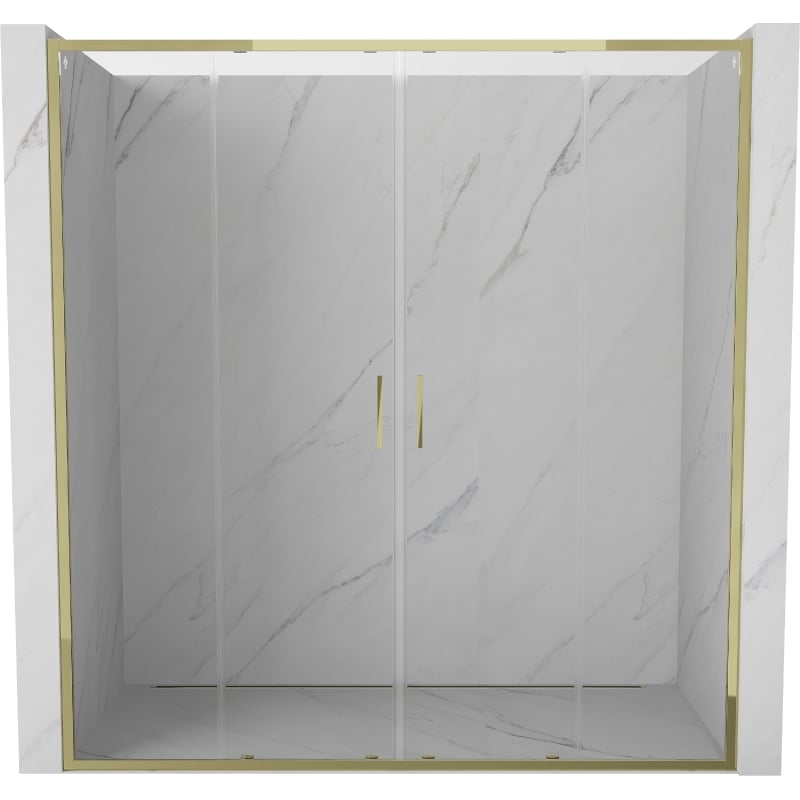 Mexen Exo-S Duo Doppelte Schiebetüren für Dusche 190 cm, transparent, gold - 8152-190-000-50-00