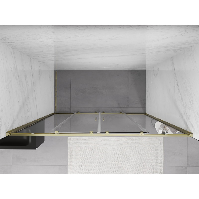 Mexen Exo Doppelschiebetüren 190 cm, transparent, gold - 8152-190-000-50-00