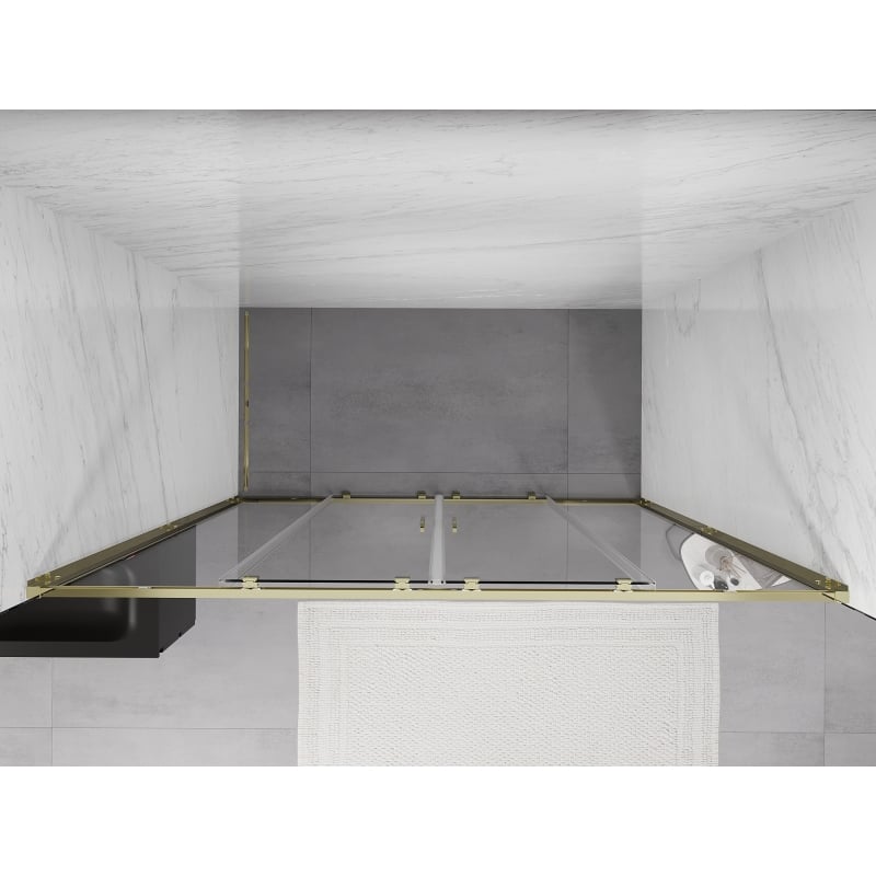 Mexen Exo-S Duo Doppelte Schiebetüren für Dusche 190 cm, transparent, gold - 8152-190-000-50-00
