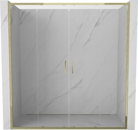 Mexen Exo Duschabtrennung, zweiflügelig, 200 cm, transparent, gold - 8152-200-000-50-00