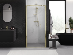 Mexen Exo faltbare Duschabtrennung 70 cm, transparent, gold - 816-070-000-50-00
