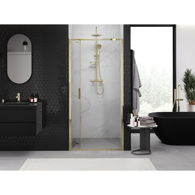 Mexen Exo-F faltbare Duschabtrennung 70 cm, transparent, gold - 816-070-000-50-00