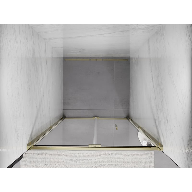 Mexen Exo faltbare Duschabtrennung 80 cm, transparent, gold - 816-080-000-50-00