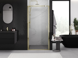 Mexen Exo Duschdrehtür 65 cm, transparent, gold - 817-065-000-50-00