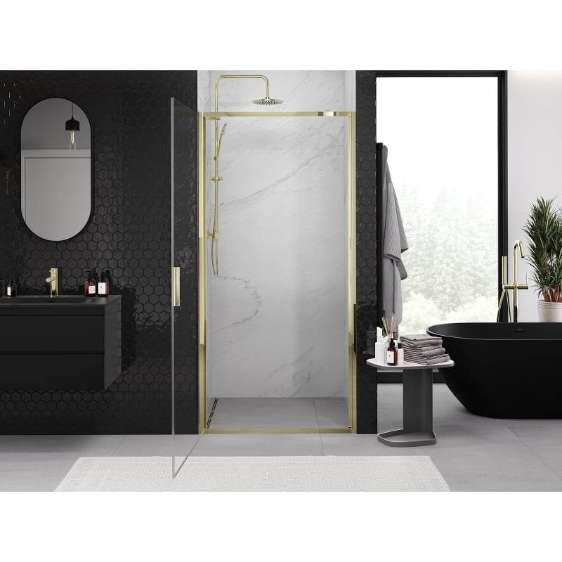 Mexen Exo-B Duschpendeltür 65 cm, transparent, gold - 817-065-000-50-00