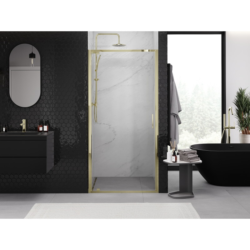 Mexen Exo Duschschwingtür 60 cm, transparent, gold - 8181-060-000-50-00