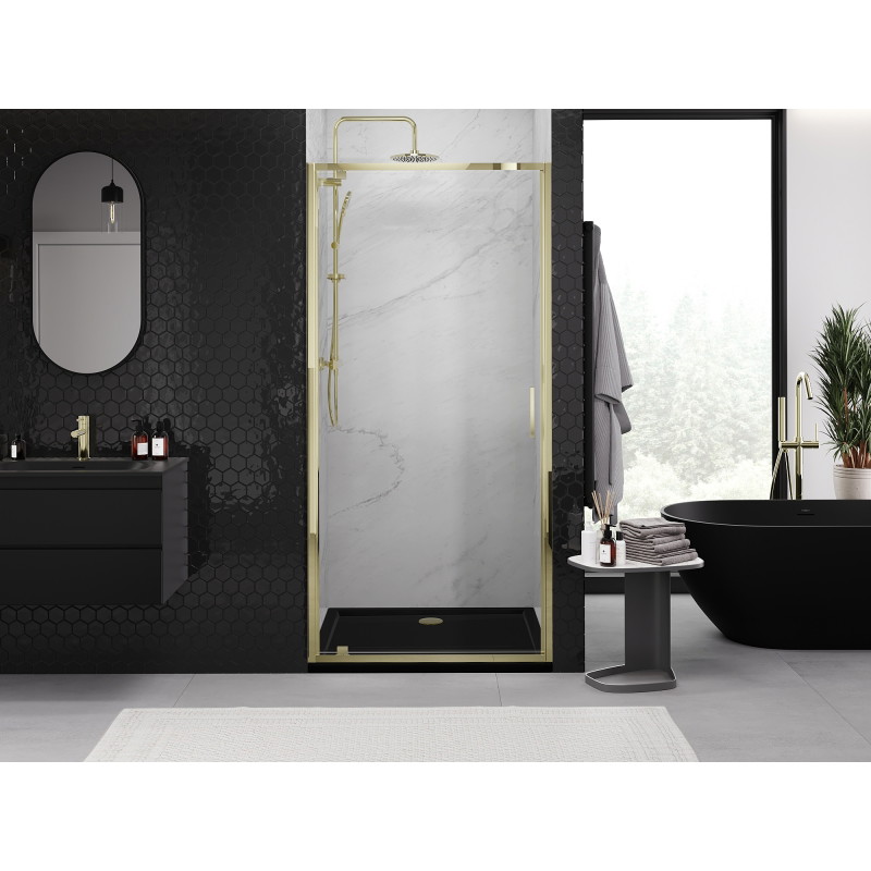Mexen Exo Duschschwingtür 60 cm, transparent, gold - 8181-060-000-50-00