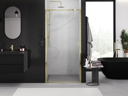 Mexen Exo Duschabtrennung mit Tür 70 cm, transparent, gold - 8181-070-000-50-00