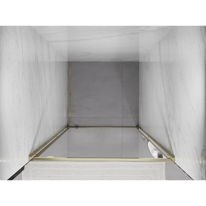Mexen Exo Duschabtrennung mit Tür 70 cm, transparent, gold - 8181-070-000-50-00