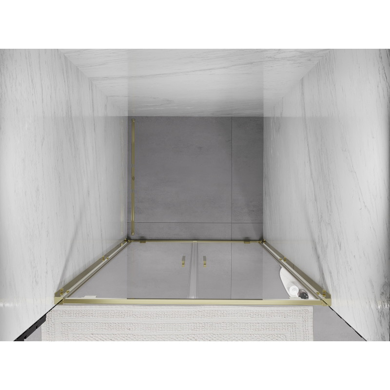 Mexen Exo Duschdoppeltür schwenkbar 70 cm, transparent, gold - 8182-070-000-50-00