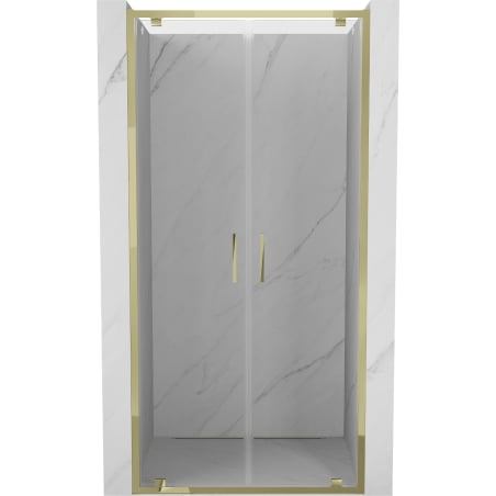 Mexen Exo doppelflügelige Duschabtrennung 80 cm, transparent, gold - 8182-080-000-50-00