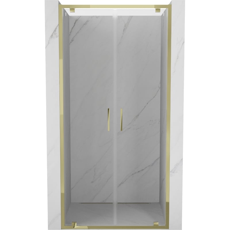 Mexen Exo-BR Duo doppelflügeltür für Dusche 100 cm, transparent, golden - 8182-100-000-50-00
