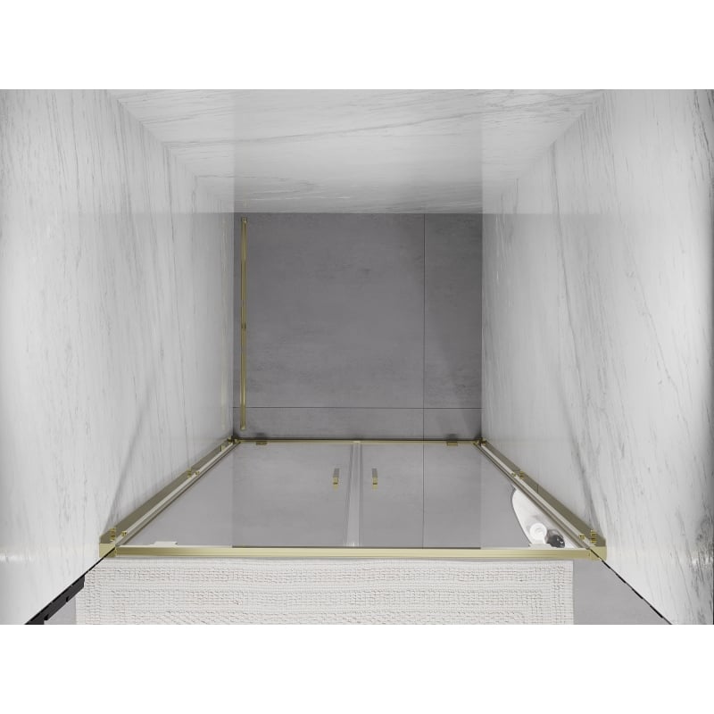 Mexen Exo-BR Duo doppelflügeltür für Dusche 100 cm, transparent, golden - 8182-100-000-50-00