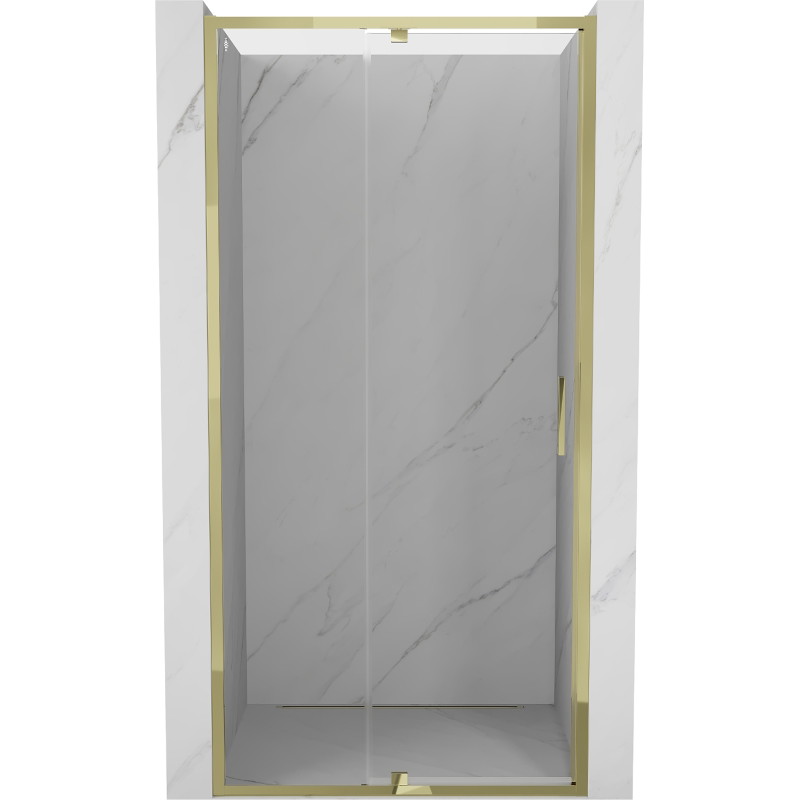 Mexen Exo-R Schwenkbare Duschabtrennung 115 cm, transparent, gold - 819-115-000-50-00