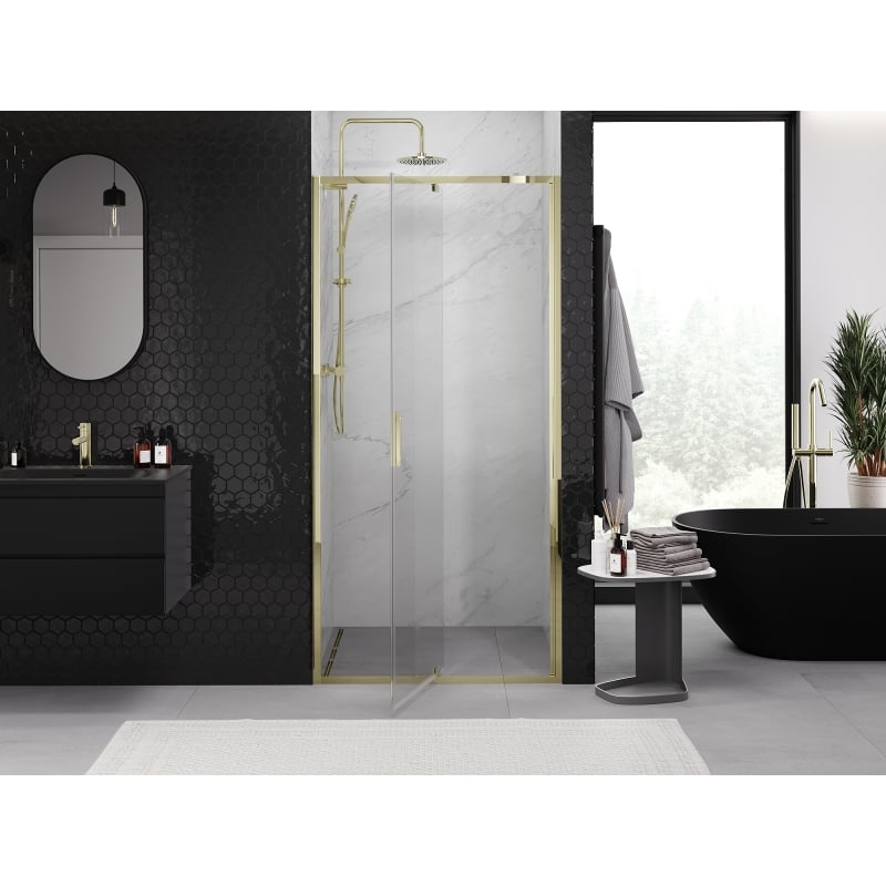 Mexen Exo Duschschwingtür 125 cm, transparent, gold - 819-125-000-50-00