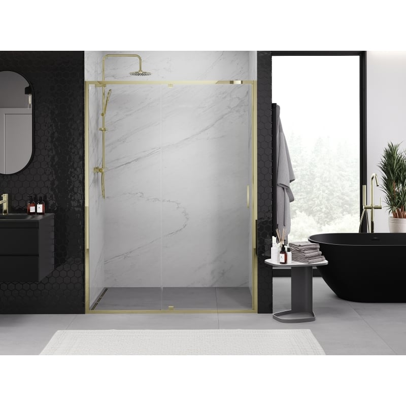 Mexen Exo-R Duschdrehtüren 135 cm, transparent, gold - 819-135-000-50-00