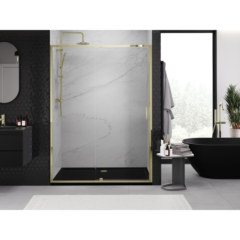 Mexen Exo-R Duschtür mit Drehöffnung 160 cm, transparent, gold - 819-160-000-50-00